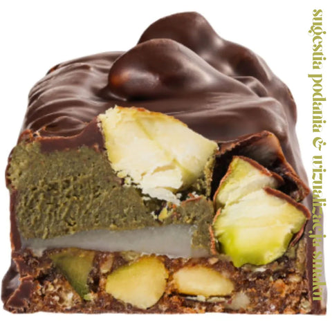 FIZI Guilty Pleasure Queen Pistachio - wegański bezglutenowy baton z daktylami, pistacją i nadzieniem karmelowym