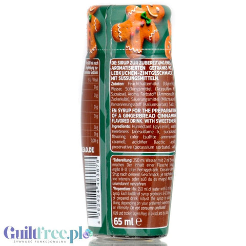 Inlead Barista Syrup Gingerbread - concentrated gingerbread coffee drops without sugar or calories