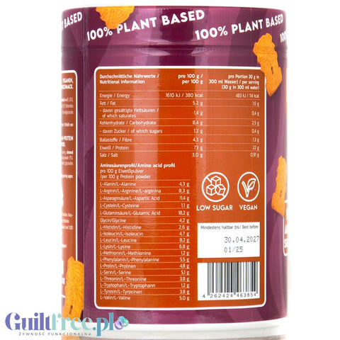 Inlead Vegan Protein Spekulatius 300g - wegańska odżywka proteinowa na bazie 4 białek roślinnych ze stewią