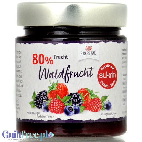 Sukrin Forrest Fruit, sugar free jam with stevia, 80% fruits
