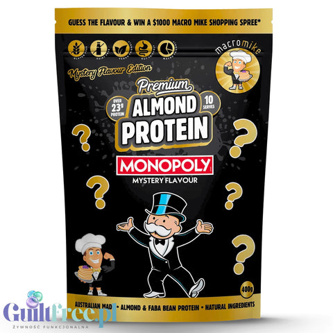 Macro Mike Almond Plant Protein, Mystery Monopoly, 400g - vegan creamy nutrition without gluten, milk or sucralose