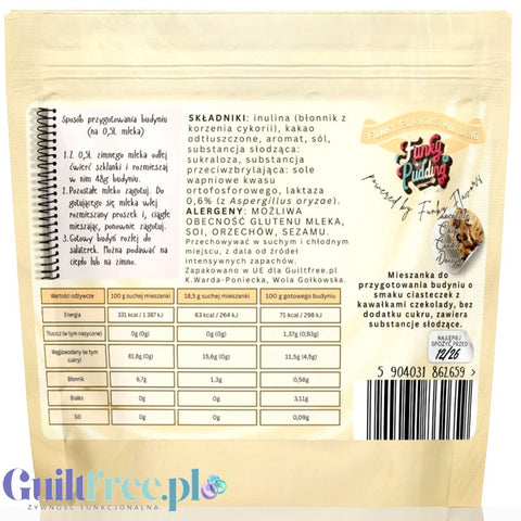 Funky Pudding Cookie Dough - budyń bez cukru o smaku ciasteczkowym, 12 porcji