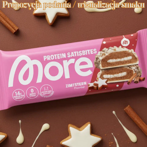 More Nutrition Protein Satisbites, Zimtstern - 2 cinnamon protein bars without added sugar 7g protein ( 91kcal)