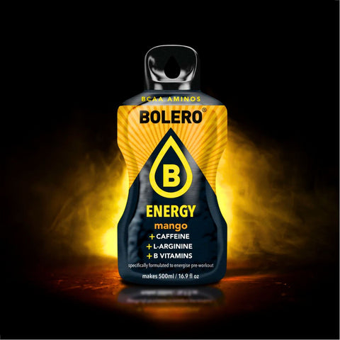 Bolero Energy Mango 14g - napój  energetyczny bez cukru z kofeiną, L-argininą i witaminami z grupy B