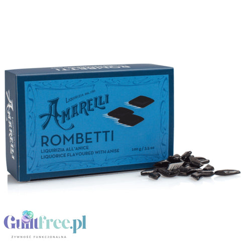 Amarelli Liquirizia Rombetti with Anise 100g - Calabrian aniseed licorice 100% without sugar or sweeteners