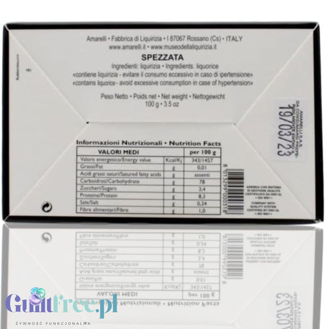 Amarelli Liquirizia Spezzata 100g - czysta kalabryjska lukrecja anyżkowa 100% bez cukru i słodzików