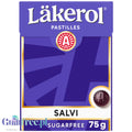 Läkerol Salvi 75g - lukrecja bez cukru, smak Szałwia & Lukrecja