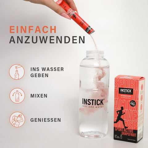 InStick Sport Active Grapefruit - rozpuszczalna saszetka smakowa do napojów bez cukru z witaminami i minerałami