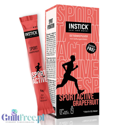 InStick Sport Active Grapefruit - rozpuszczalna saszetka smakowa do napojów bez cukru z witaminami i minerałami