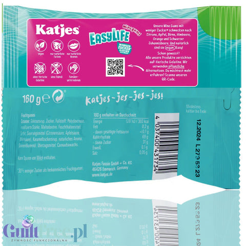 Katjes EasyLife Winegums 30% less sugar vegan jellies