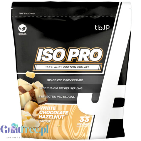 TBJP Performance Protein Whey & Isolate White Chocolate Hazelnut 1kg - WPC & WPI protein supplement, White Bueno flavor.