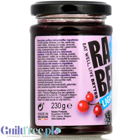 Rabeko Jam Light Forest Fruit - low-sugar forest fruit jam, 94% less sugar