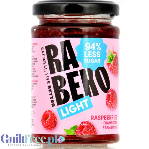 Rabeko Jam Light Raspberries - low-sugar raspberry jam, 94% less sugar