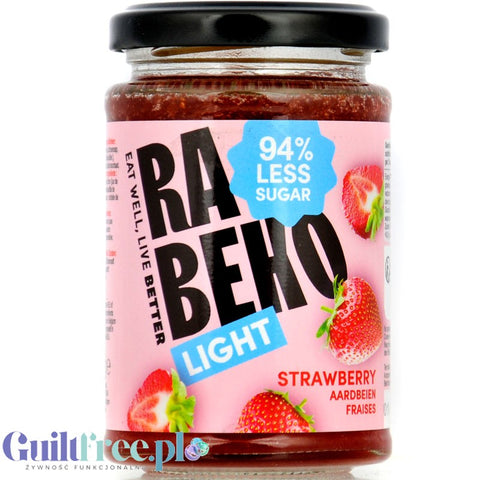 Rabeko Jam Light Strawberry - low-sugar strawberry jam, 94% less sugar