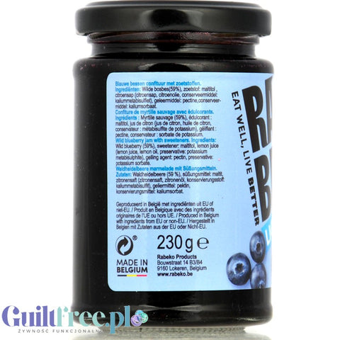 Rabeko Jam Light Blueberries - niskosłodzony dżem jagodowy, 94% mniej cukru