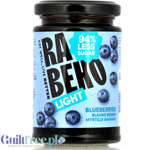 Rabeko Jam Light Blueberries - low-sugar blueberry jam, 94% less sugar