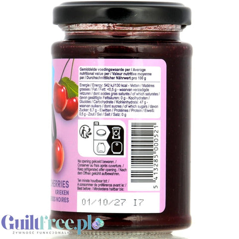 Rabeko Jam Light Black Cherries - low-sugar cherry jam, 88% less sugar