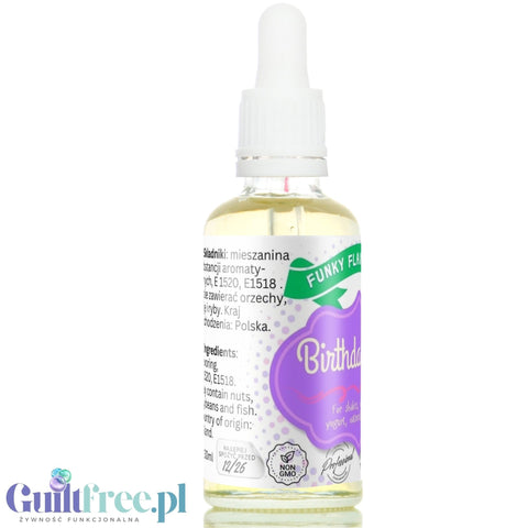Funky Flavors Basic Birthday Cake flavoring drops for food, without sugar, sweeteners or calories
