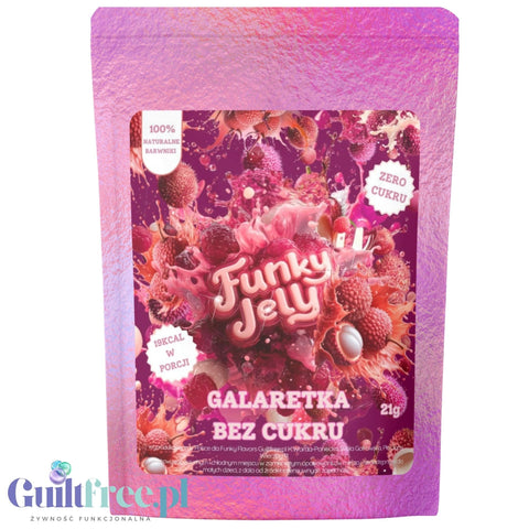 Funky Jelly Lychee x 3 servings - light jelly without sugar 19kcal, lychee flavor