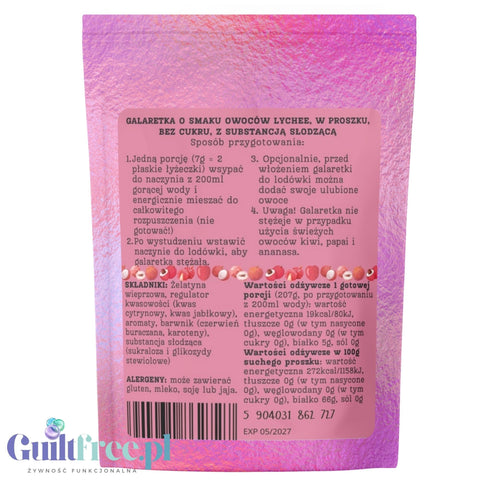 Funky Jelly Lychee x 3 servings - light jelly without sugar 19kcal, lychee flavor
