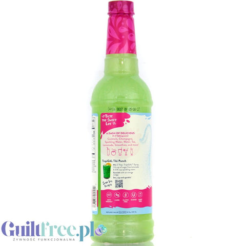 Jordan's Skinny Mixes TropiGal - syrop bez cukru do wody i napojów, smak Kiwi, Truskawka i Mango