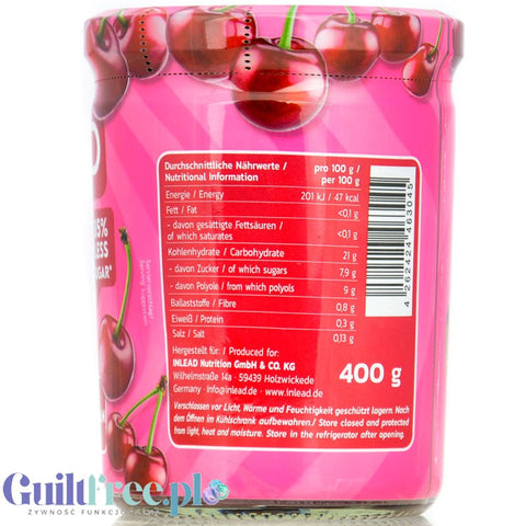 Inlead Fruit Spread Sour Cherry - wiśniowy dżem frużelina bez dodatku cukru tylko 47kcal