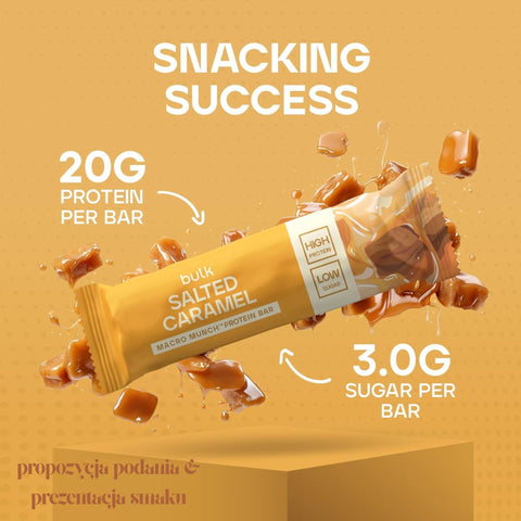 Bulk Powders Macro Munch Salted Caramel Protein Bar - protein bar, Salted Caramel flavor