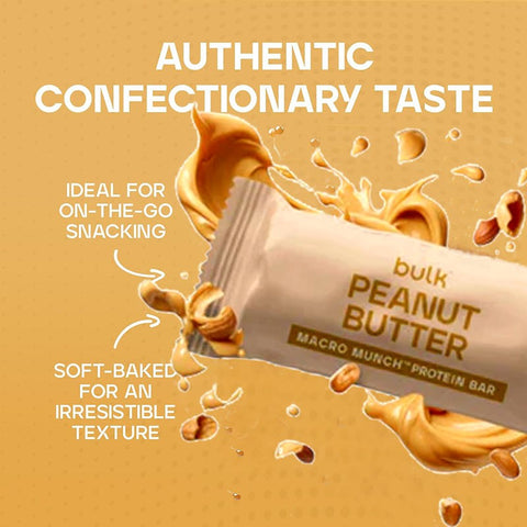 Bulk Powders Macro Munch Peanut Butter Protein Bar - baton białkowy, smak Biała Czekolada & Masło Orzechowe