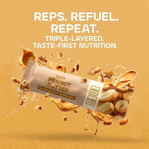 Bulk Powders Macro Munch Peanut Butter Protein Bar - protein bar, White Chocolate & Peanut Butter flavor