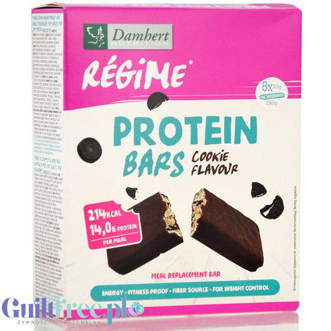 Damhert Regime Protein Bars Cookie 8 x 107kcal - batoniki ciasteczkowe w czekoladzie