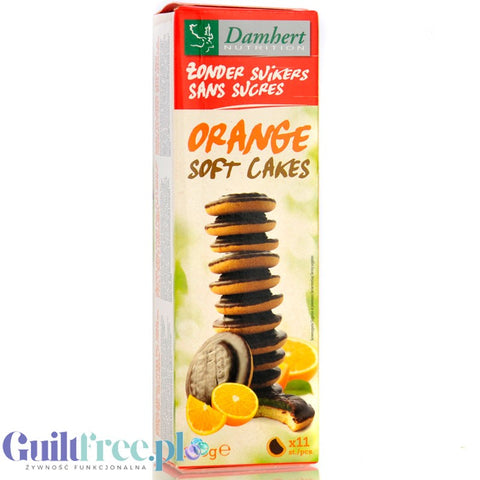 Damhert Orange Soft Cakes - biszkopty z galaretką pomarańczową i czekoladą bez cukru i oleju palmowego