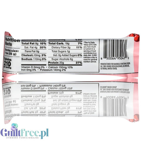 Barebells Wild Cherry – soft protein bar with cherry filling covered in white chocolate