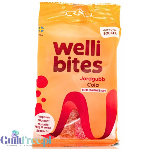 Wellibites Strawberry & Cola - vegan sugar-free gummies with magnesium, Cola & Strawberry flavor