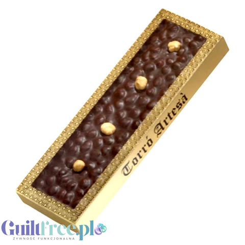 Bombonería Pons, Turron de Choco Avellana Sin Azucar 300g - Spanish artisan nougat with hazelnuts, no sugar added