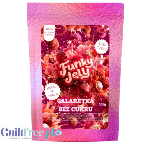 Funky Jelly Lychee x 15 porcje - galaretka light bez cukru 19kcal, smak liczi