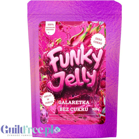 Funky Jelly Dragon Fruit x 15 porcji - galaretka light bez cukru 19kcal, smak Pithaya