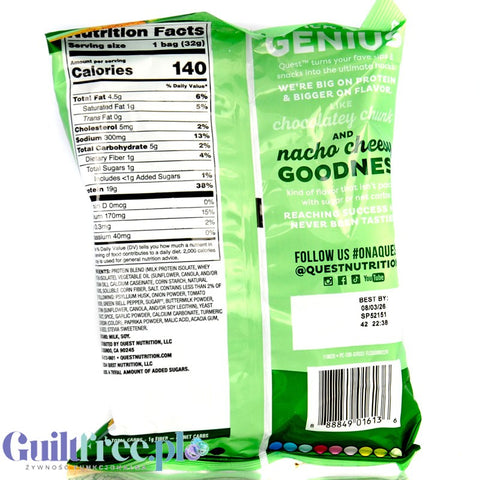 Quest Tortilla Chips, Salsa Verde - protein chips with 19g of protein, herb and citrus flavor