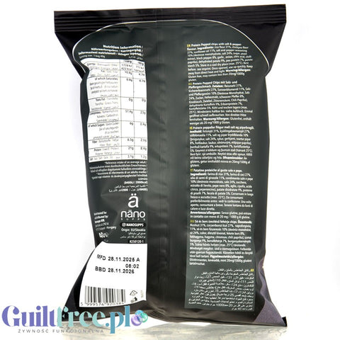 Nano Ä Vegan Protein Chips Salt & Pepper - wegańskie chipsy białkowe bez soi i mleka