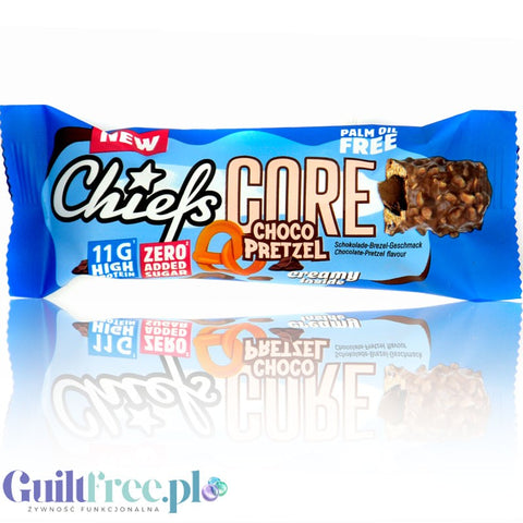 Chiefs Core Protein Choco Pretzel 152kcal - protein bar with 11g of protein, chocolate cream, and pretzels