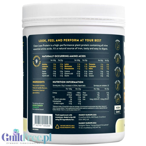Nuzest Clean Lean Protein Smooth Vanilla 0.5kg – vegan protein supplement with an excellent composition based on European peas