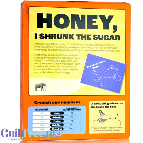 Surreal High Protein Cereal Honey Crunch – sugar-free protein breakfast cereal with stevia and erythritol