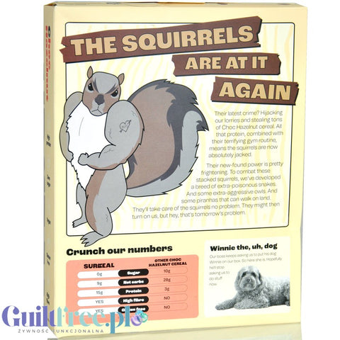 Surreal High Protein Cereal Choc Hazelnut - sugar-free protein breakfast cereal with stevia and erythritol