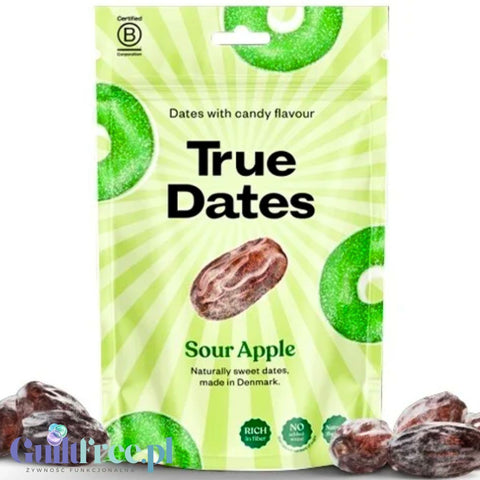 True Dates Sour Apple - naturalne daktyle bez dodatku cukru o smaku kwaśnego jabłka