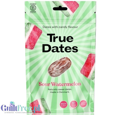 True Dates Sour Watermelon - natural dates with no added sugar, with a sour watermelon flavor