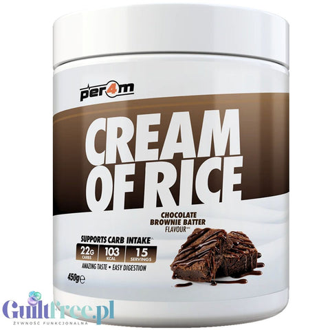 Per4m Cream of Rice, Chocolate Brownie Batter 450g - sugar-free rice porridge for after training