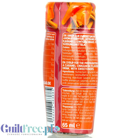 Inlead Barista Syrup Caramel Cinnamon - concentrated sugar-free and calorie-free coffee drops for 8L