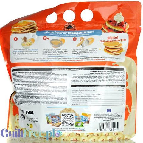 Max Protein Good Morning Oatmeal Conguitos White 1.5kg - instant oatmeal, White Chocolate & Peanut Butter flavor