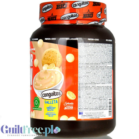 BIG® Micellar Casein, Conguitos Galleta White Chocolate 1kg - thick dessert protein supplement, cookie & white chocolate flavor