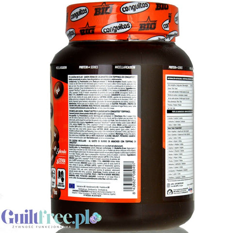 BIG® Micellar Casein, Peanut Butter & Conguitos 1kg - gęsta deserowa odżywka białkowa, smak Czekolada & Masło Orzechowe