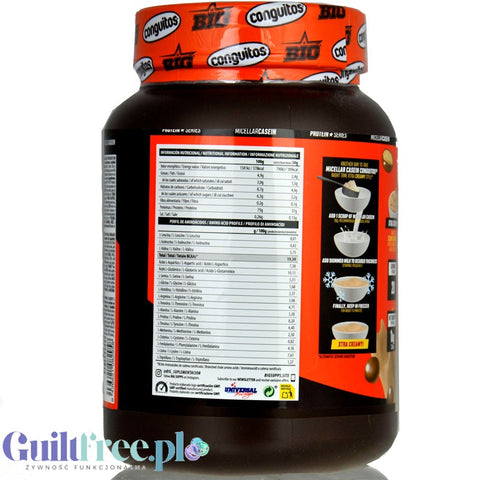 BIG® Micellar Casein, Conguitos Galleta Chocolate 1kg - gęsta deserowa odżywka białkowa, smak ciasteczko & mleczna czekolada